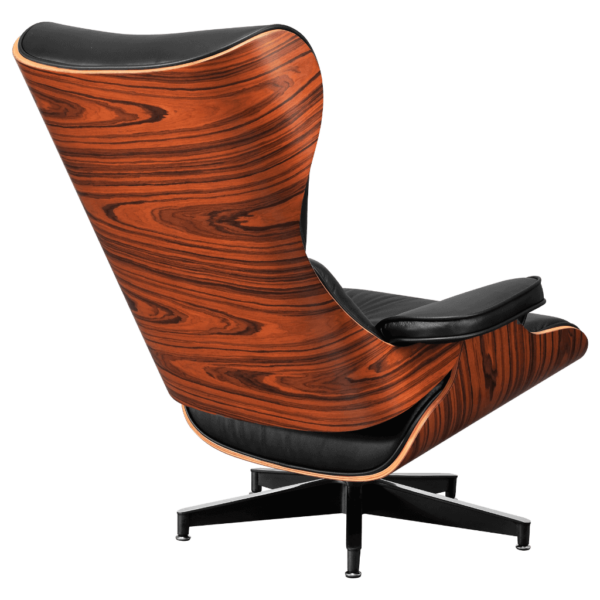 Cavel Lounge Chair Zwart Leer | Palissander Schalen