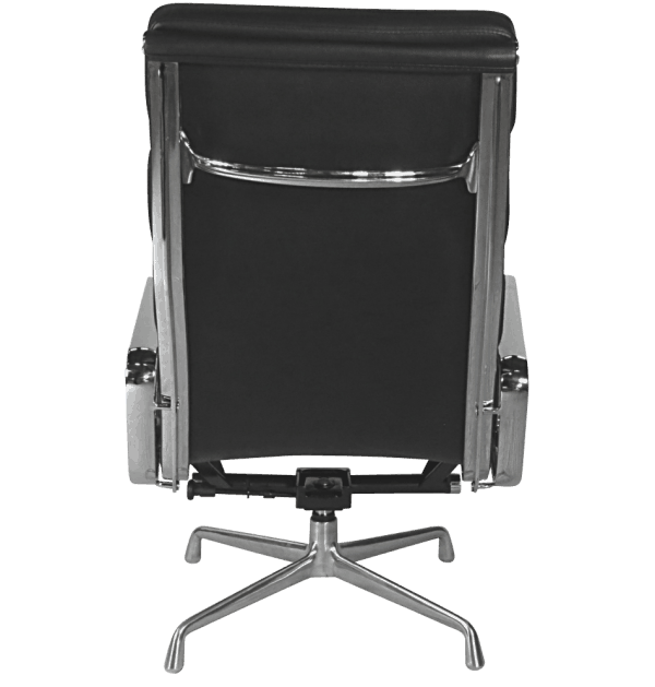 Eames EA 222 Softpad Lounge Chair + EA 223 Ottoman Zwart Leer