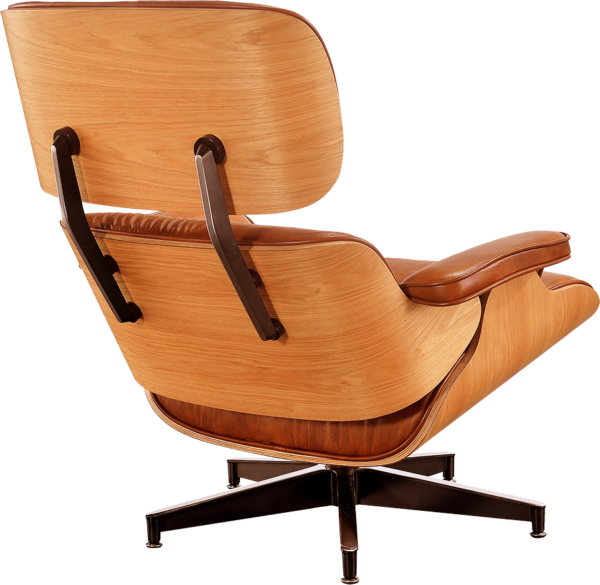 Eames Lounge Chair Cognac Bruin Leer, Essen Schalen
