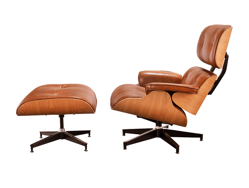 inkt Actuator uitvoeren Eames Lounge Chair Cognac Bruin Leer, Essen Schalen | Cavel Design