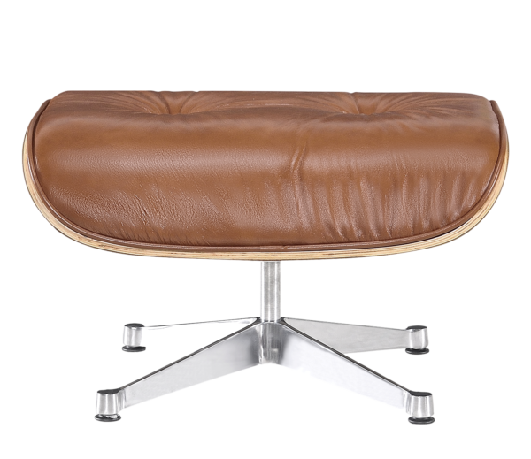 Eames Lounge Chair Ottoman / Hocker Cognac / Bruin Leer, Walnoot Schaal