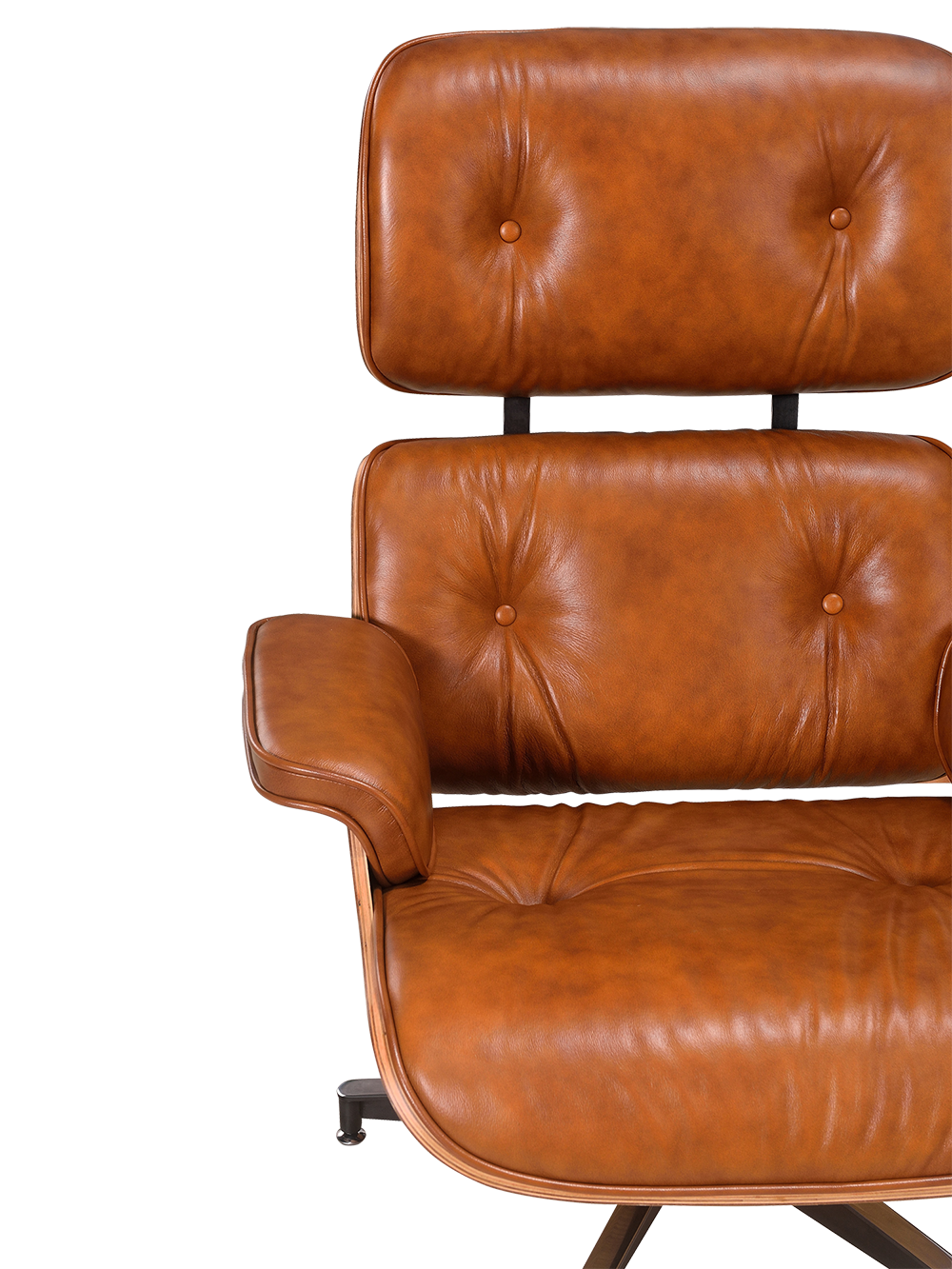 Eames Lounge Chair XL Zwart Leer, Palissander Schalen