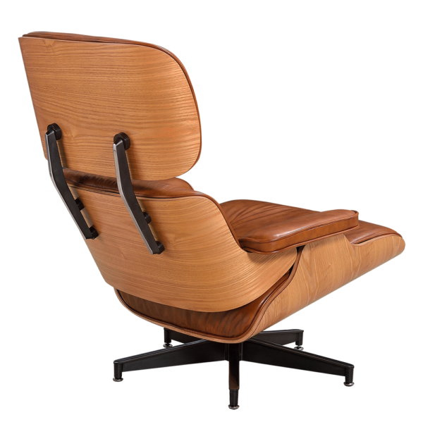 Eames Lounge Chair XL Cognac/Bruin Leer, Essen Schalen