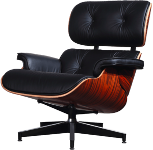 Privé: Eames Lounge Chair Zwart Leer, Palissander Schalen (verwijderen)