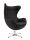Egg Chair Zwart Kasjmier