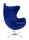 Egg Chair Blauw Kasjmier