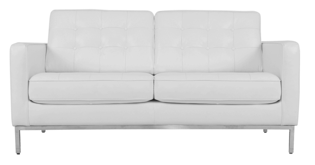 Two Seat Sofa White Leather