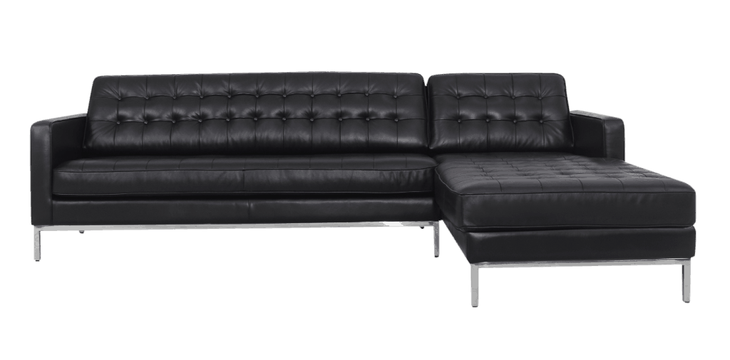 Corner Sofa Black Leather (Corner Left)
