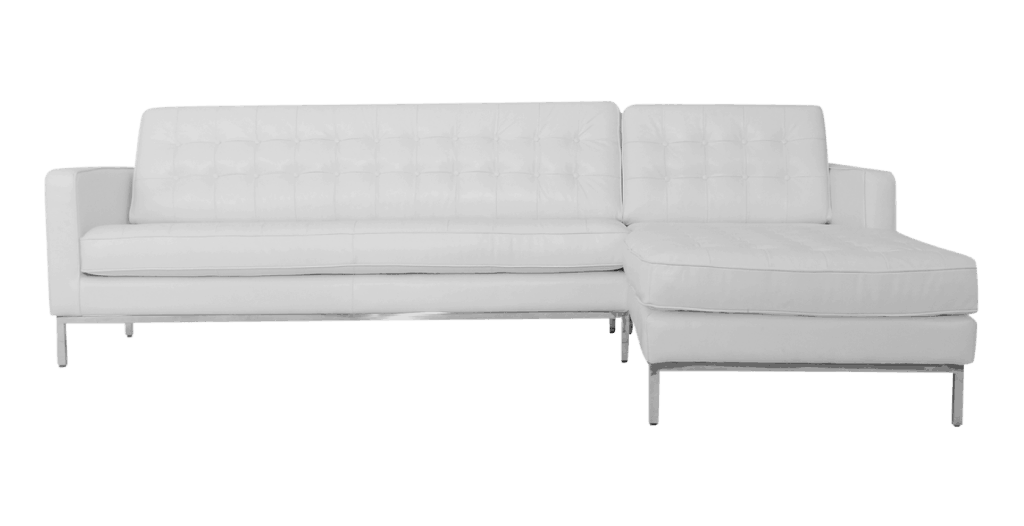 Corner Sofa White Leather (Corner Left)