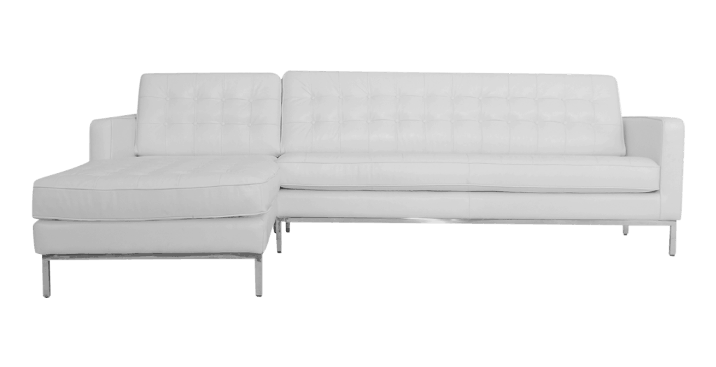 Corner Sofa White Leather (Corner richt)