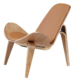 Wegner Shell Chair Naturel Essen - Caramel Leer