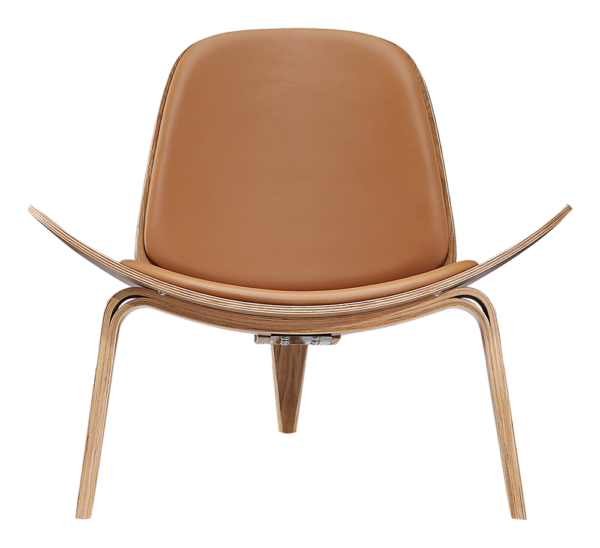 Wegner Shell Chair Naturel Essen - Caramel Leer