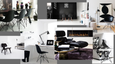 black & white meubels collage blog