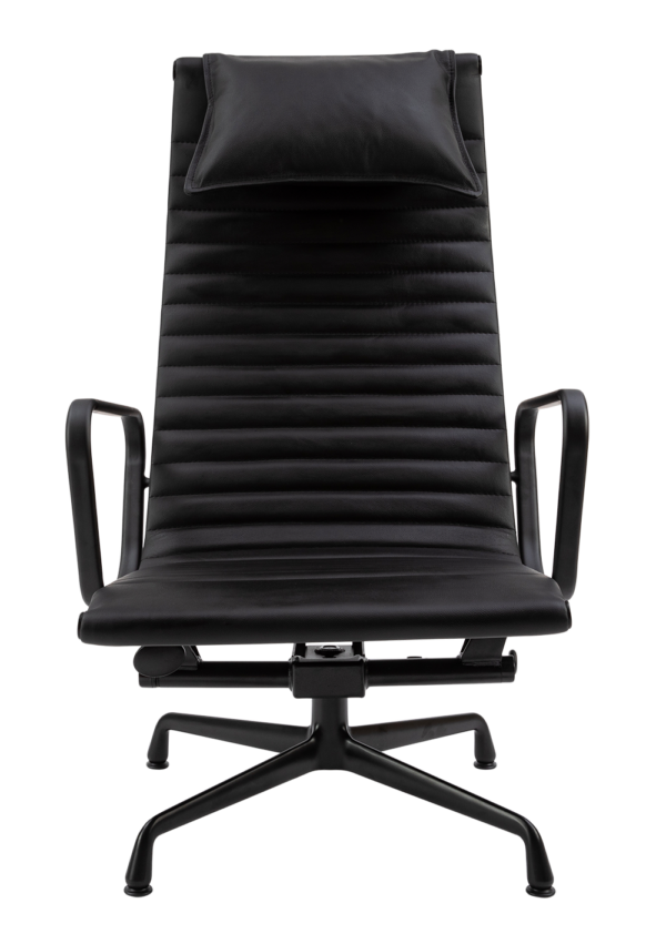 Eames EA 124 Lounge Chair + EA 125 Ottoman Full Black Edition