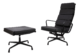 Eames EA 222 Softpad Lounge Chair + EA 223 Ottoman Full Black Edition