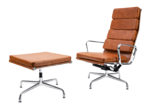 Privé: Eames EA 222 Softpad Lounge Chair EA 223 Ottoman Cognac Leer (verwijderen)