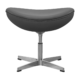 Egg Chair Ottoman / Hocker Grijs Leer