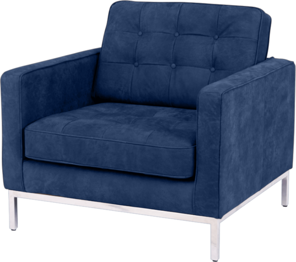 Florence Knoll Chair Kings Blue Velvet