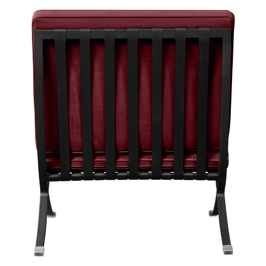 Paviljoen Chair XL Rood Velvet | Zwart Frame