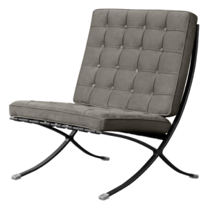 Paviljoen Chair XL Zilver Grijs Velvet | Zwart Frame