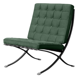 Barcelona Chair XL Groen Velvet | Zwart Frame