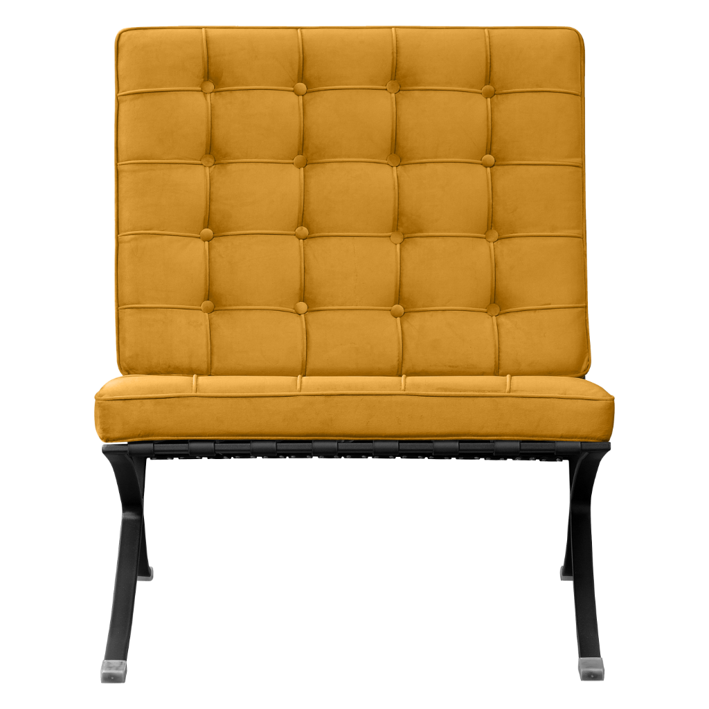 Paviljoen Chair XL Oker Velvet | Zwart Frame