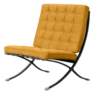Barcelona Chair XL Oker Velvet | Zwart Frame