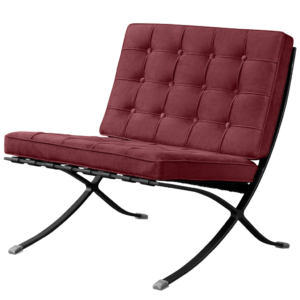 Paviljoen Chair Rood Velvet | Zwart Frame