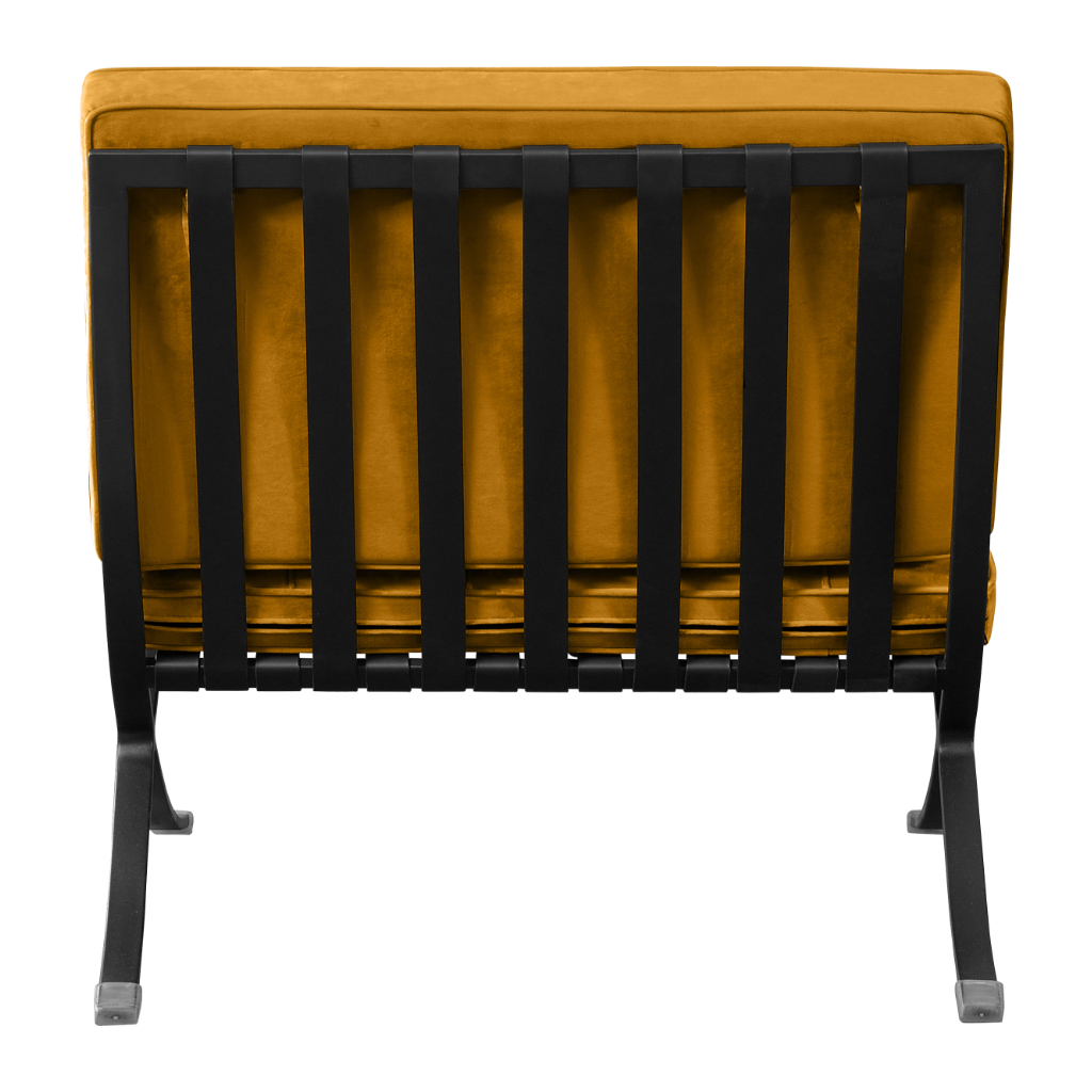 Paviljoen Chair Okergold Velvet | Black Frame