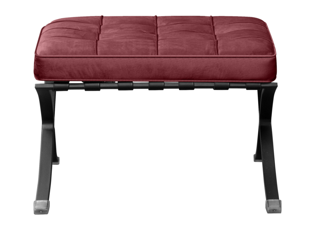 Paviljoen Chair XL Rood Velvet | Zwart Frame