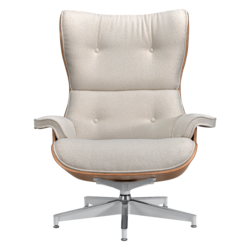Cavel Lounge Chair Wit Boucle | Essen Schalen