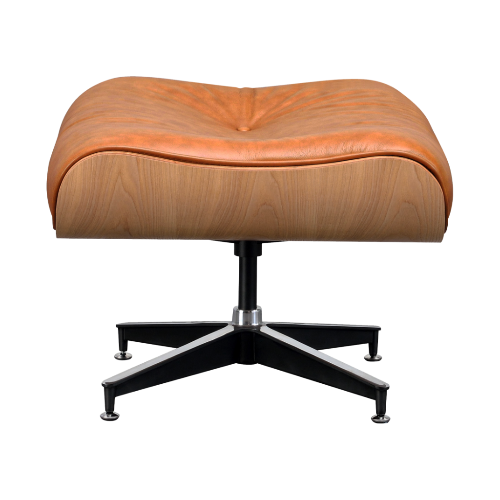 Cavel Lounge Chair Ottoman / Hocker Cognac / Bruin Leer | Essen Schaal