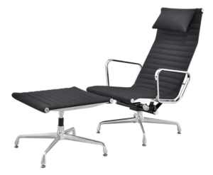 Privé: Eames EA 124 Lounge Chair EA 125 Ottoman Zwart Linnen (verwijderen)