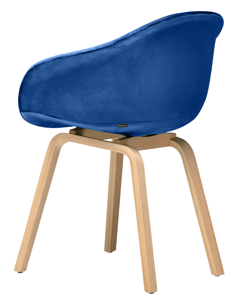 HEJ Chair Wood | Kings Blue Velvet
