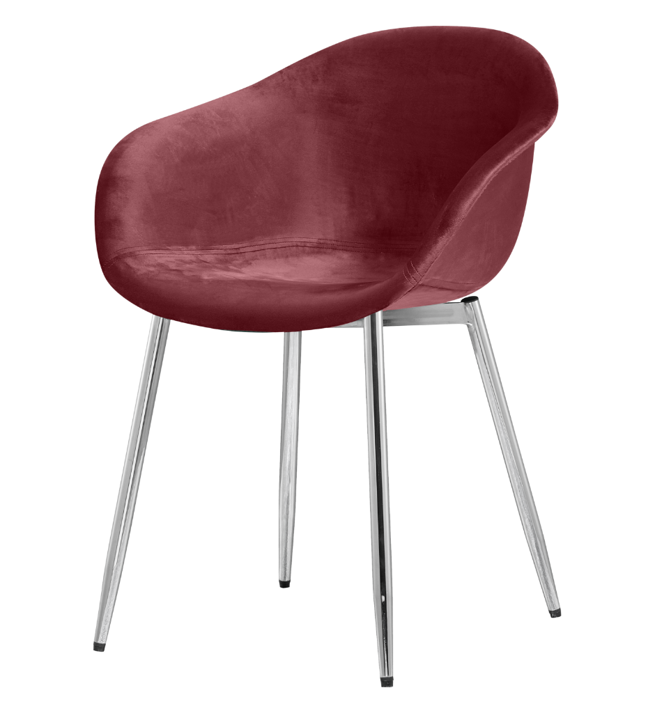 HEJ Chair Metal | Bordeaux Red Velvet