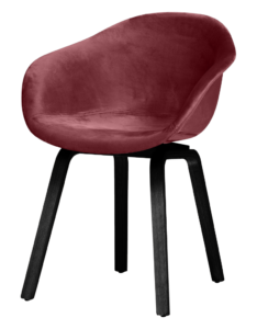 HEJ Chair Wood | Bordeaux Red Velvet
