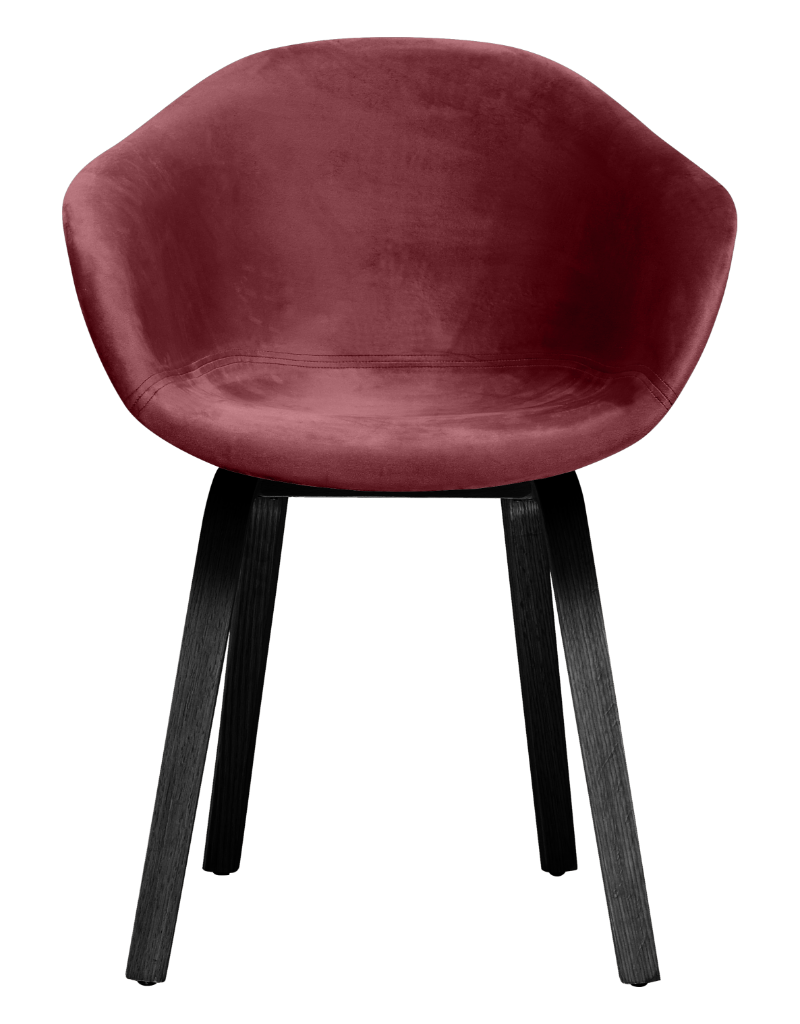 HEJ Chair Wood | Bordeaux Red Velvet