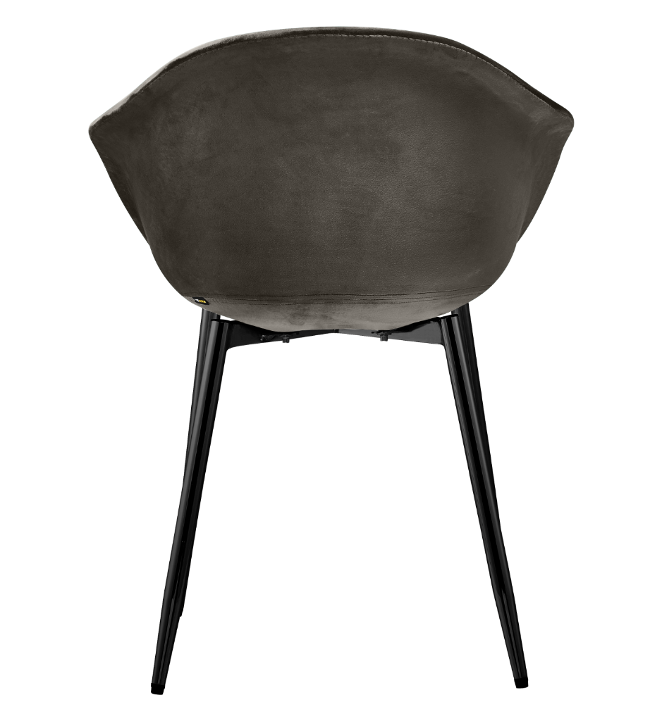 HEJ Chair Metal | Elegant Silver Velvet