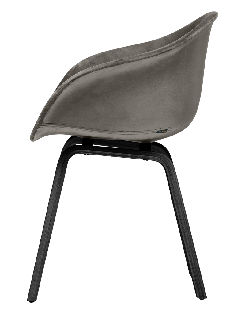 HEJ Chair Wood | Elegant Silver Velvet