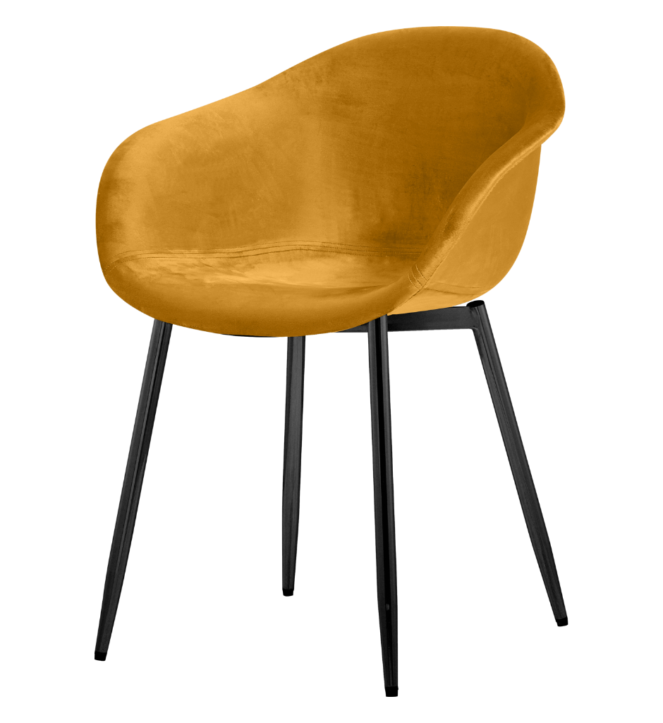 HEJ Chair Metal | Okergold Velvet