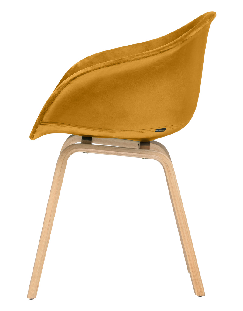 HEJ Chair Wood | Okergold Velvet