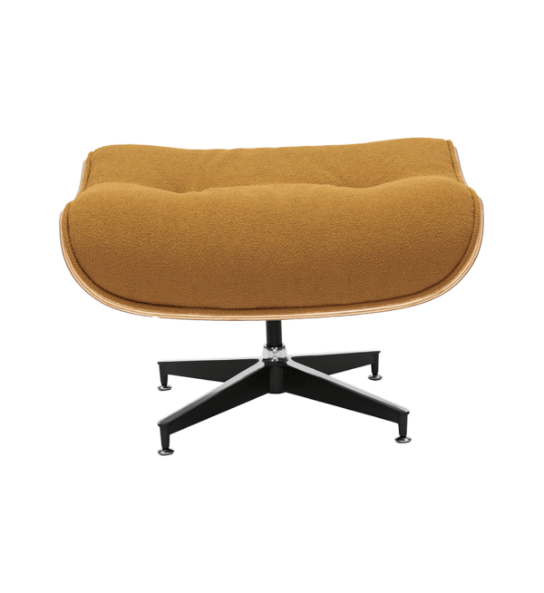 Cavel Lounge Chair Ottoman / Hocker Bruin Bouclé | Walnoot Schaal