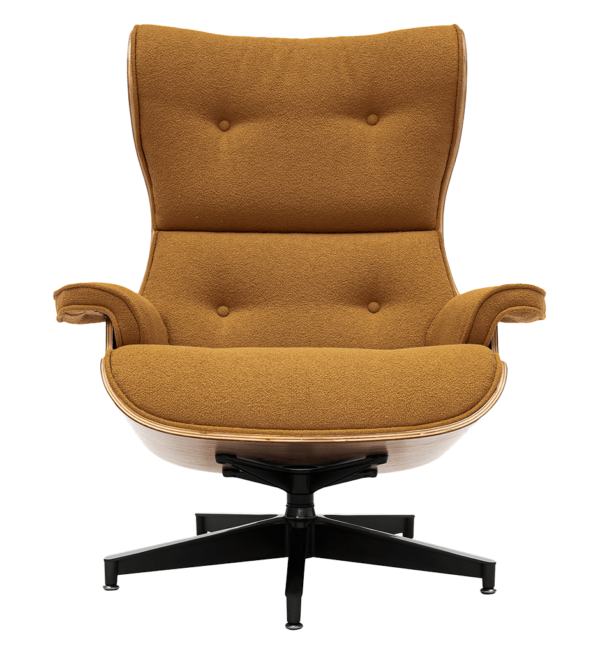 Cavel Lounge Chair Bruin Boucle | Walnoot Schalen