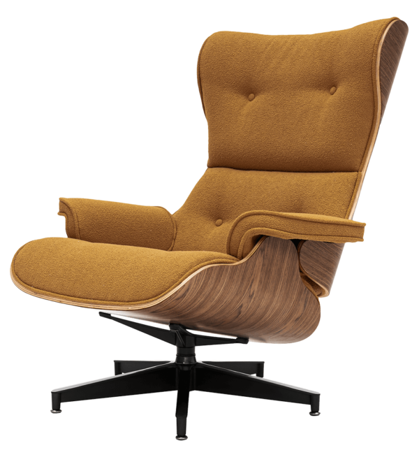 Cavel Lounge Chair Bruin Boucle | Walnoot Schalen