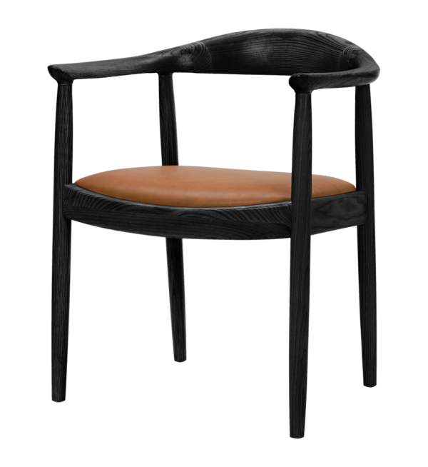 Wegner Kennedy Chair | Zwart Essen | Cognac Zitting