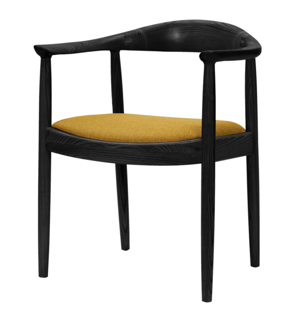 Wegner Kennedy Chair | Zwart Essen | Oker Linnen Zitting