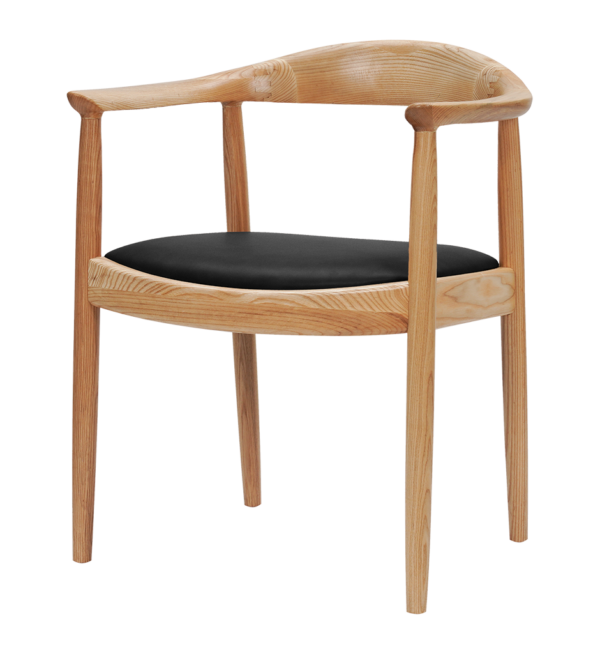 Wegner Kennedy Chair | Naturel Essen | Zwarte Zitting