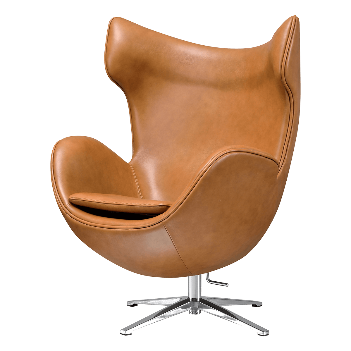 exegese Ongemak Schat Egg Chair Cognac / Bruin Leer kopen? - Bestel bij Cavel Design!