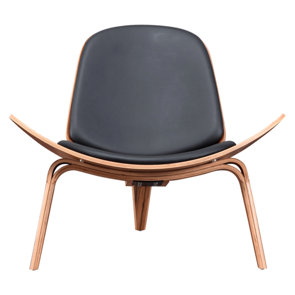 Shelldon Chair Palissander - Zwart Leer