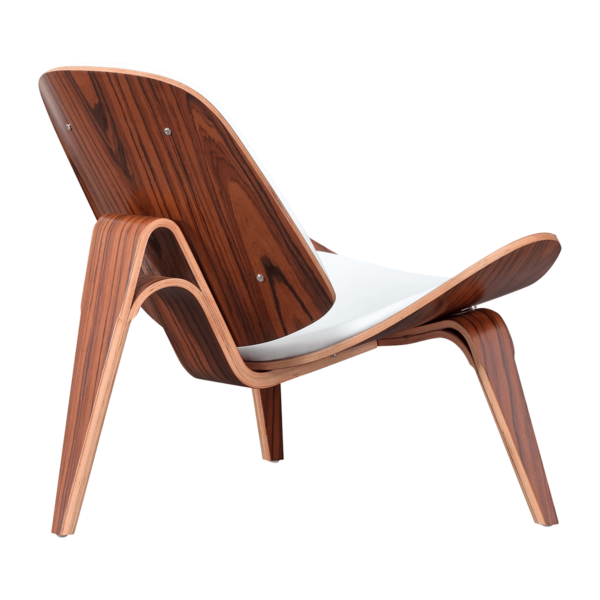 Shelldon Chair Palissander - Wit Leer